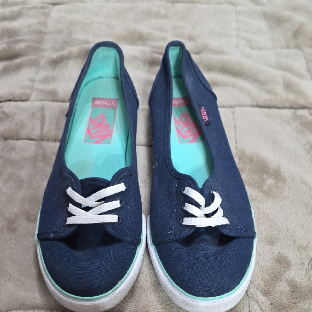Vans Ortholite‎ Womens Sneakers Navy Slip-On Canvas Comfort Sz 6.5 GUC